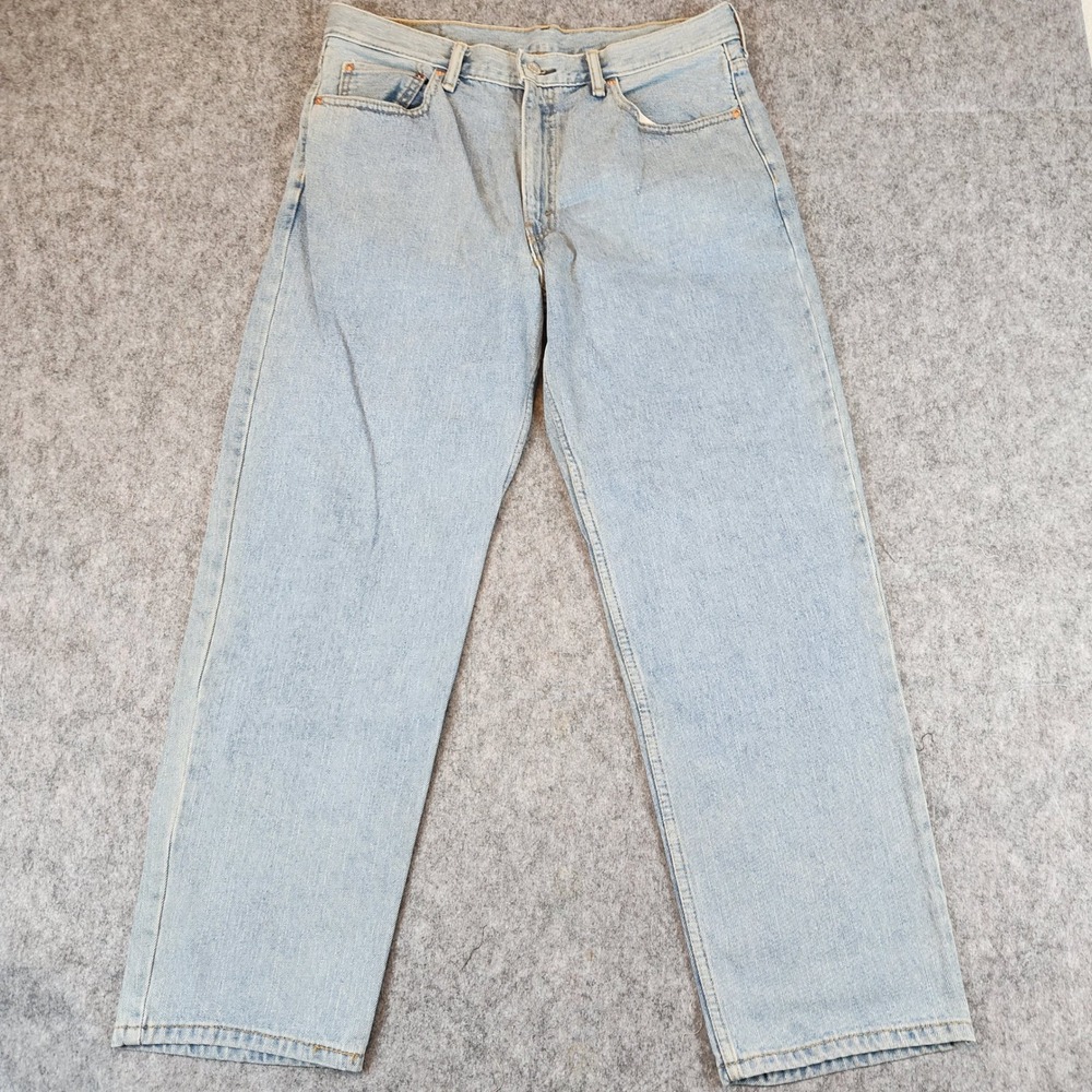 Levis 550 Lot 3 Relaxed Fit Jeans Men 36x30 Blue Tapered Leg Denim Casual Zip - Picture 16 of 16